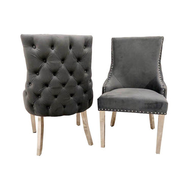 Kensington Dining Chair - Luxurious Velvet Upholstery, Chrome Legs & Deep Button Design - UK Luxury Furniture